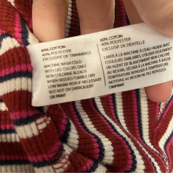 U.S. Polo Assn. women’s red‎ & white striped long-sleeved top  in size large - Picture 9 of 9